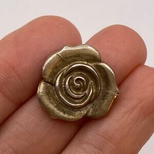 Vintage Signed MOD 925 Sterling Silver Rose Pendant Handmade Artisan